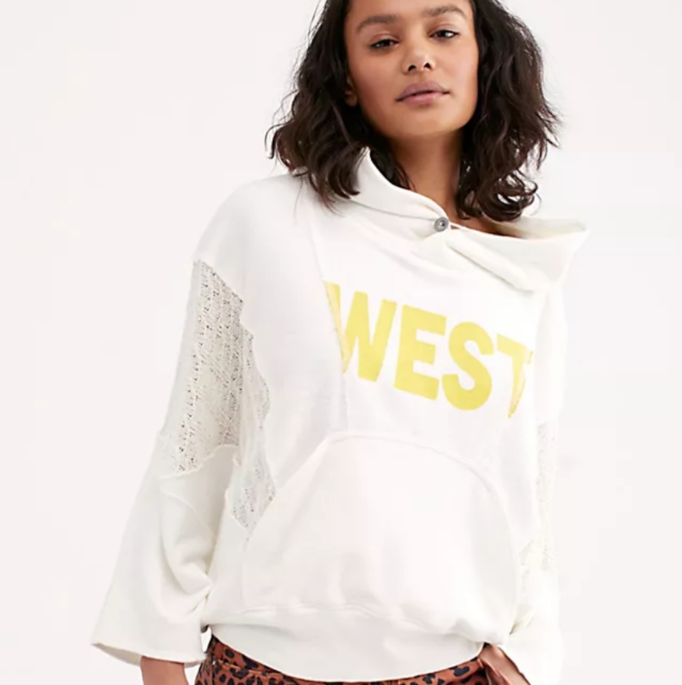 Free people sunny days white sweater Sz M